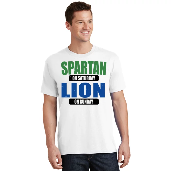 Spartan On Saturday Lion On Sunday T-Shirt