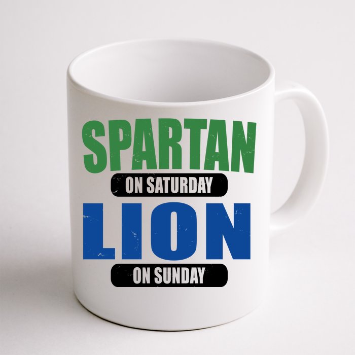 Spartan On Saturday Lion On Sunday Front & Back Coffee Mug