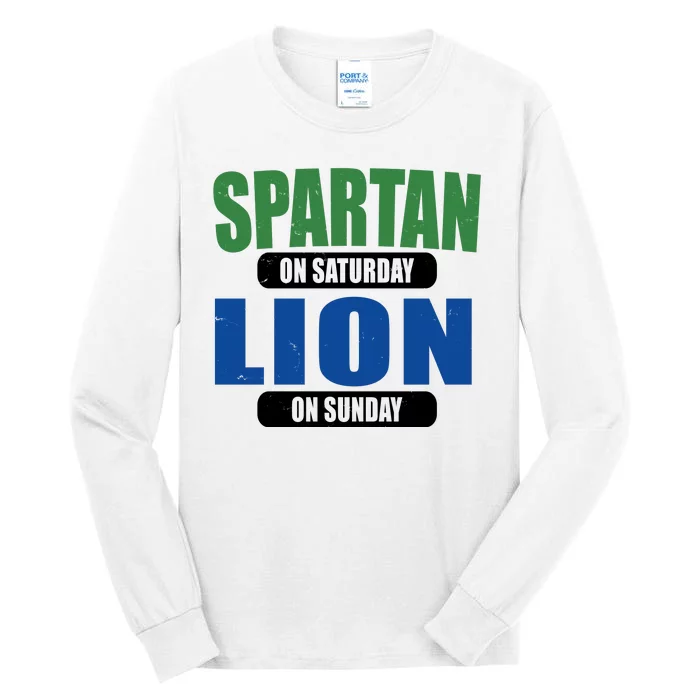 Spartan On Saturday Lion On Sunday Tall Long Sleeve T-Shirt