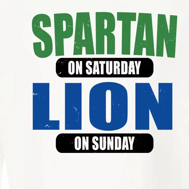 Spartan On Saturday Lion On Sunday Cropped Pullover Crew