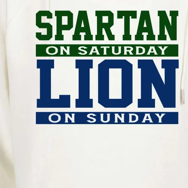 Spartan On Saturday Lion On Sunday Funny Detroit Womens Funnel Neck Pullover Hood