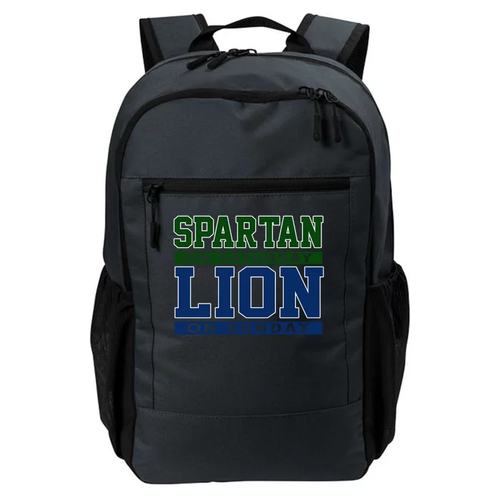 Spartan On Saturday Lion On Sunday Funny Detroit Daily Commute Backpack