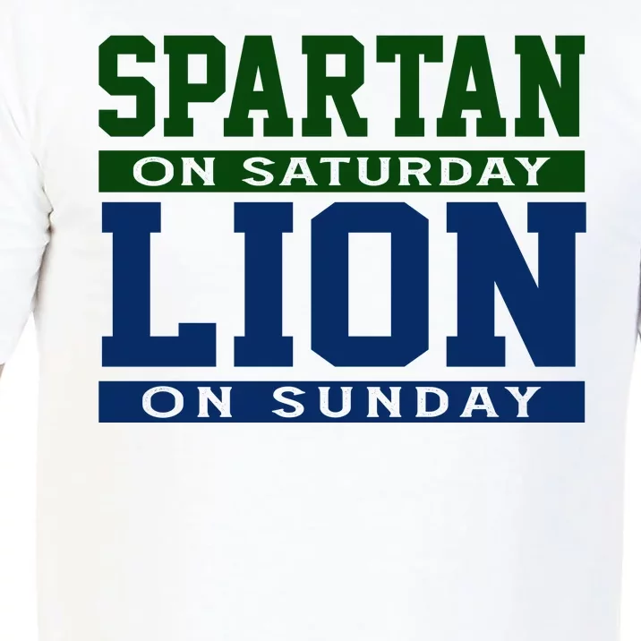 Spartan On Saturday Lion On Sunday Funny Detroit Comfort Colors T-Shirt