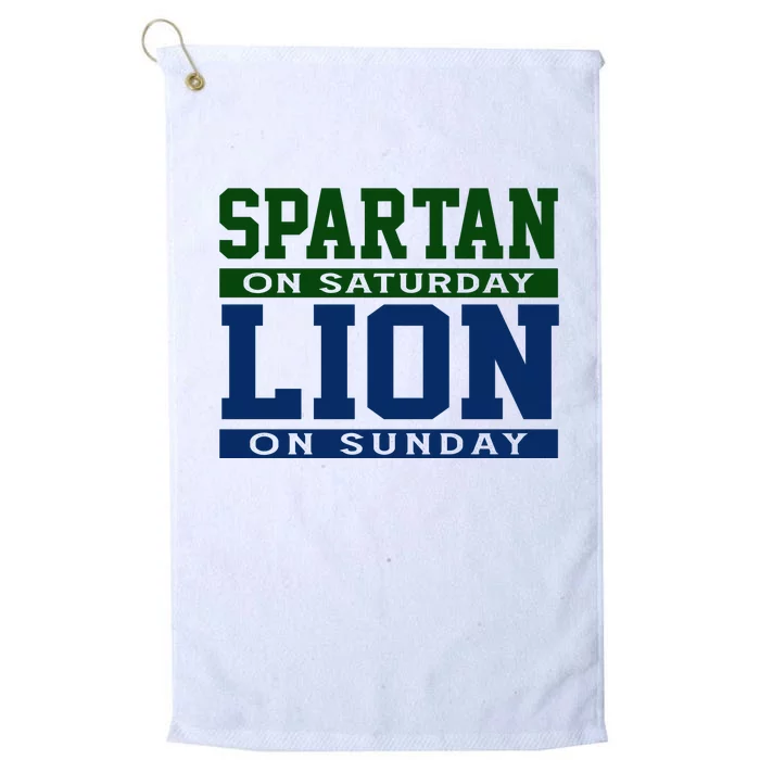 Spartan On Saturday Lion On Sunday Funny Detroit Platinum Collection Golf Towel