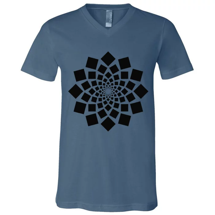 Spiral Of Squares Math Art Geometry Geometric V-Neck T-Shirt