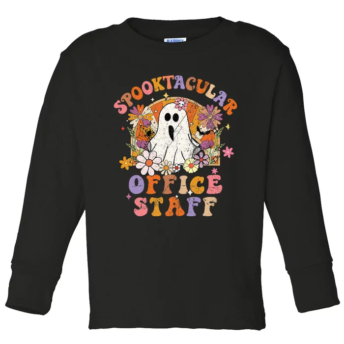 Spooktacular Office Staff Happy Halloween Spooky Matching Toddler Long Sleeve Shirt