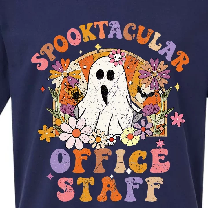 Spooktacular Office Staff Happy Halloween Spooky Matching Sueded Cloud Jersey T-Shirt