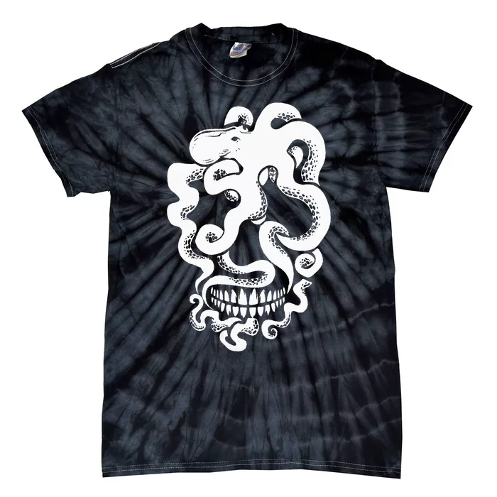 Skull Octopus Skeleton Halloween Costume Scary Carnival Tie-Dye T-Shirt