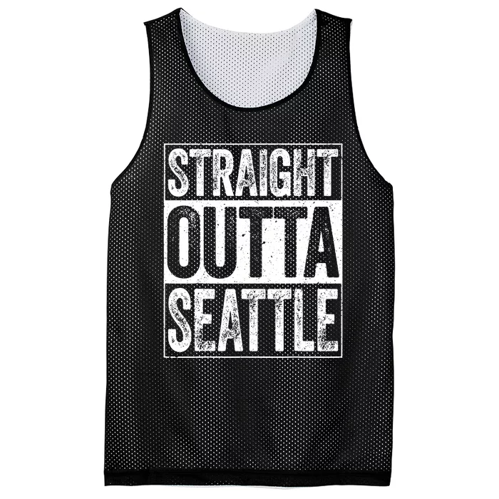 Straight Outta Seattle Washington Mesh Reversible Basketball Jersey Tank