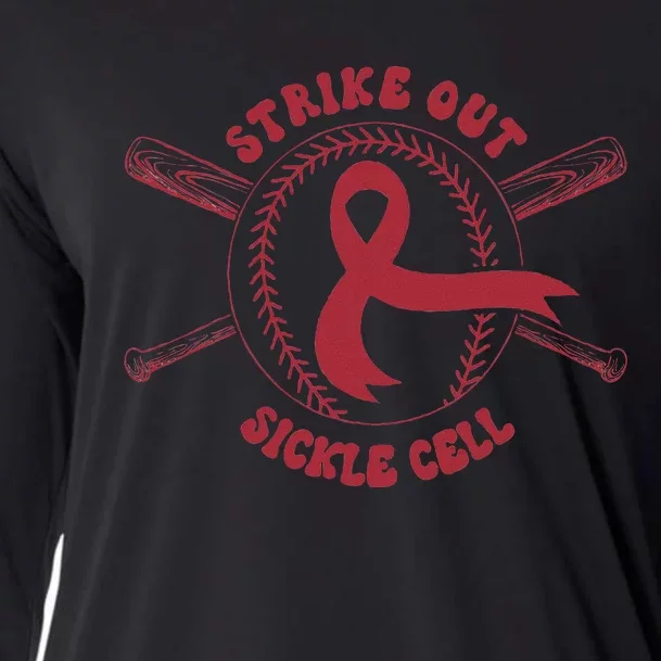 Strike Out Sickle Cell Baseball Sickle Cell Awareness Cooling Performance Long Sleeve Crew