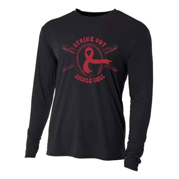 Strike Out Sickle Cell Baseball Sickle Cell Awareness Cooling Performance Long Sleeve Crew