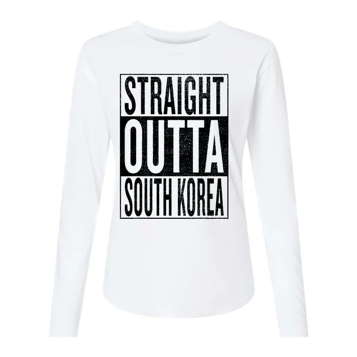 Straight Outta South Korea Great Travel Gift Idea Womens Cotton Relaxed Long Sleeve T-Shirt