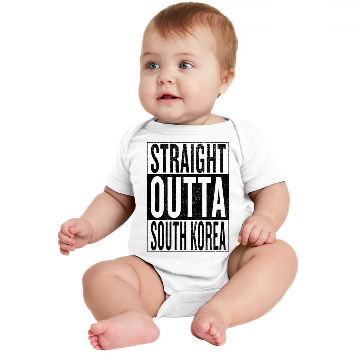 Straight Outta South Korea Great Travel Gift Idea Baby Bodysuit