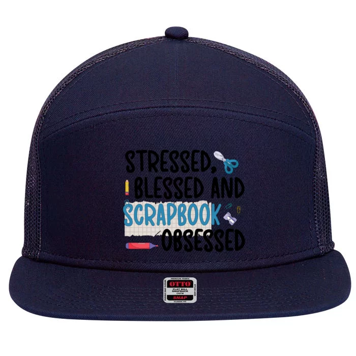 Scrapbook Obsessed Scrapbooking Scrapbooker Gift 7 Panel Mesh Trucker Snapback Hat