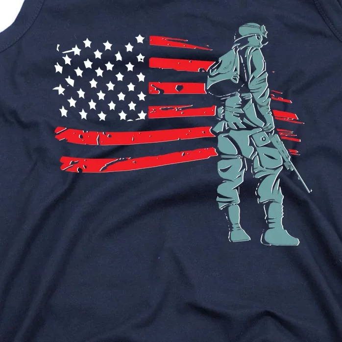 Support Our Soldiers USA American Flag Tank Top