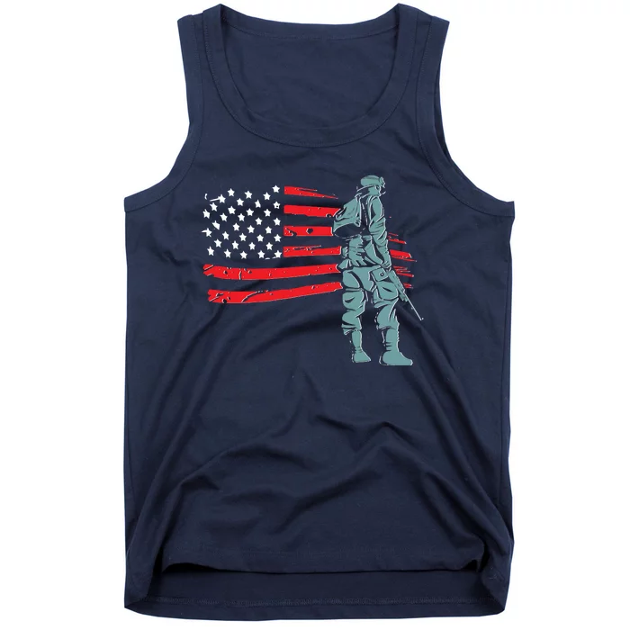 Support Our Soldiers USA American Flag Tank Top