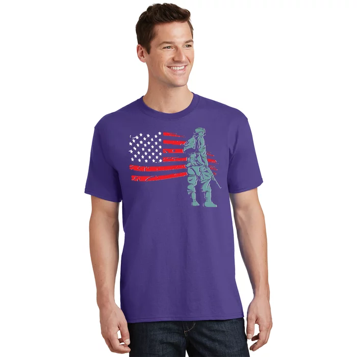 Support Our Soldiers USA American Flag T-Shirt