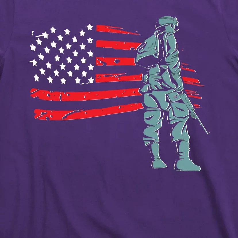 Support Our Soldiers USA American Flag T-Shirt