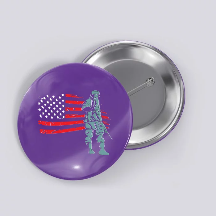 Support Our Soldiers USA American Flag Button