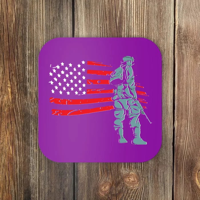 Support Our Soldiers USA American Flag Coaster