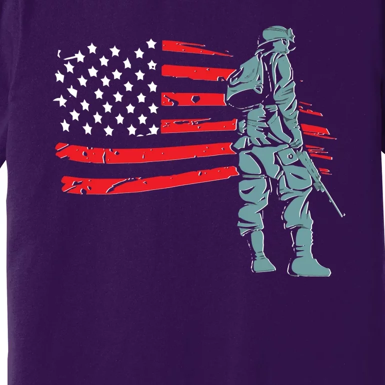 Support Our Soldiers USA American Flag Premium T-Shirt