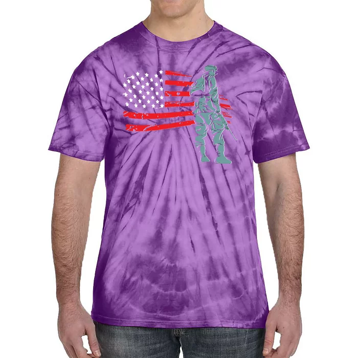 Support Our Soldiers USA American Flag Tie-Dye T-Shirt