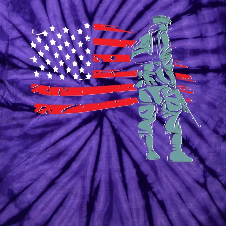 Support Our Soldiers USA American Flag Tie-Dye T-Shirt