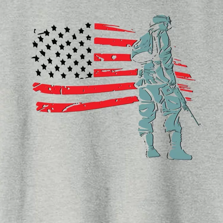 Support Our Soldiers USA American Flag Women's Crop Top Tee