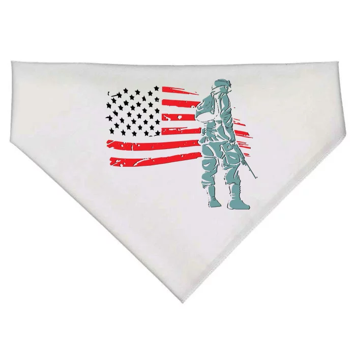 Support Our Soldiers USA American Flag USA-Made Doggie Bandana