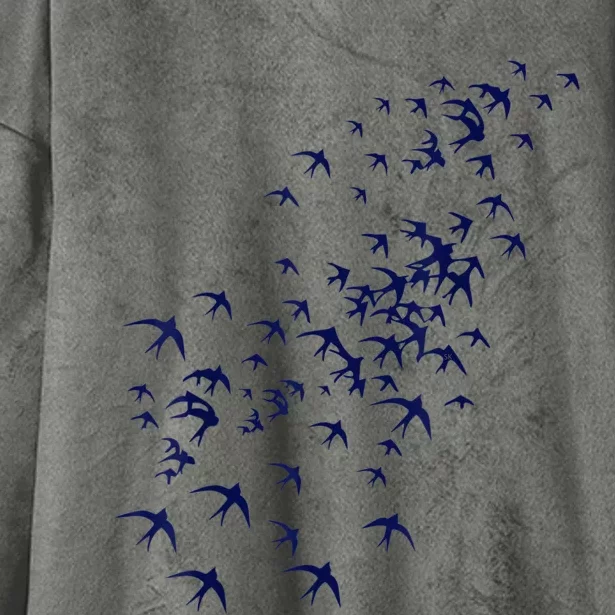 Swarm Of Swallows Flying Flock Of Birds For Nature Lovers Hooded Wearable Blanket