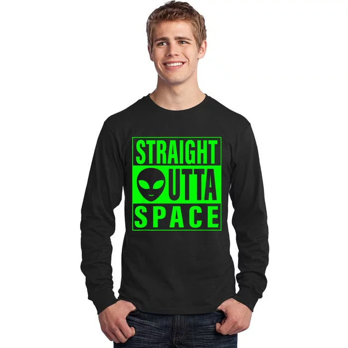 Straight Outta Space Funny Ufo Alien Costume Men Women Kids Tall Long Sleeve T-Shirt