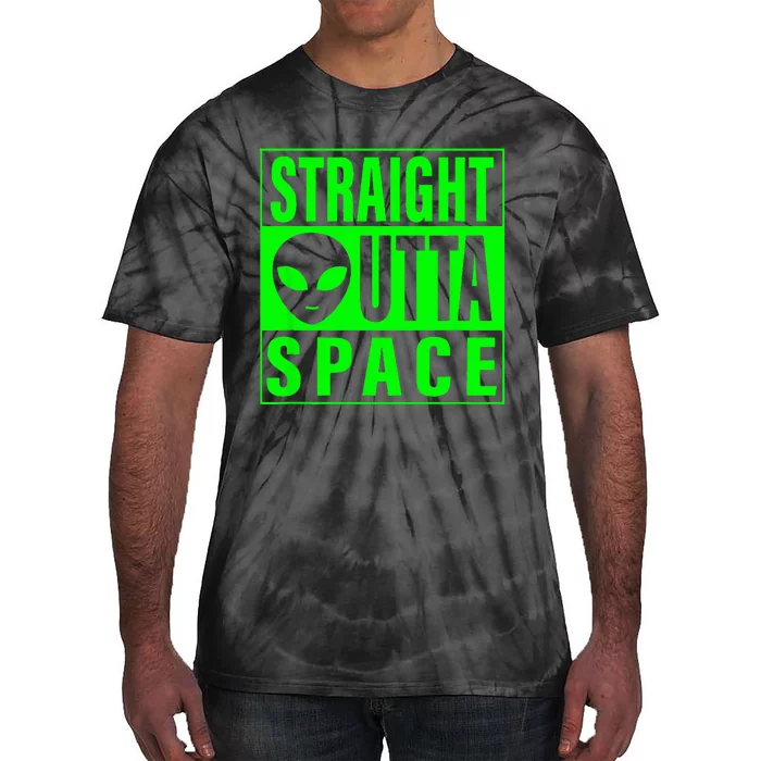 Straight Outta Space Funny Ufo Alien Costume Men Women Kids Tie-Dye T-Shirt