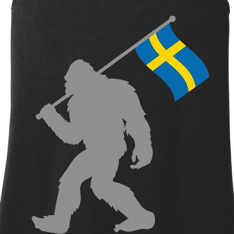 Sverige Or Swedish Flag On Sweden Flag Ladies Essential Tank