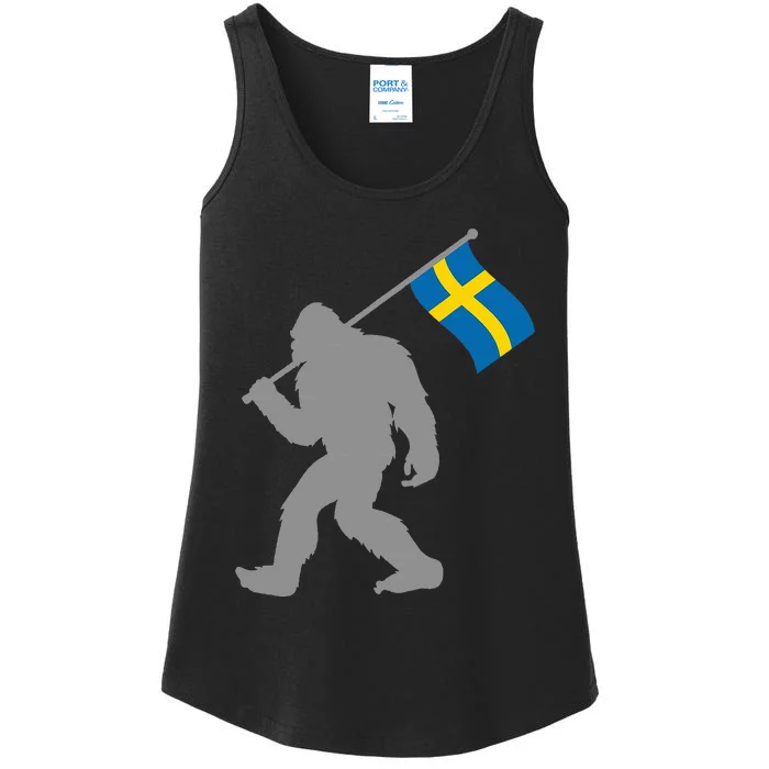 Sverige Or Swedish Flag On Sweden Flag Ladies Essential Tank