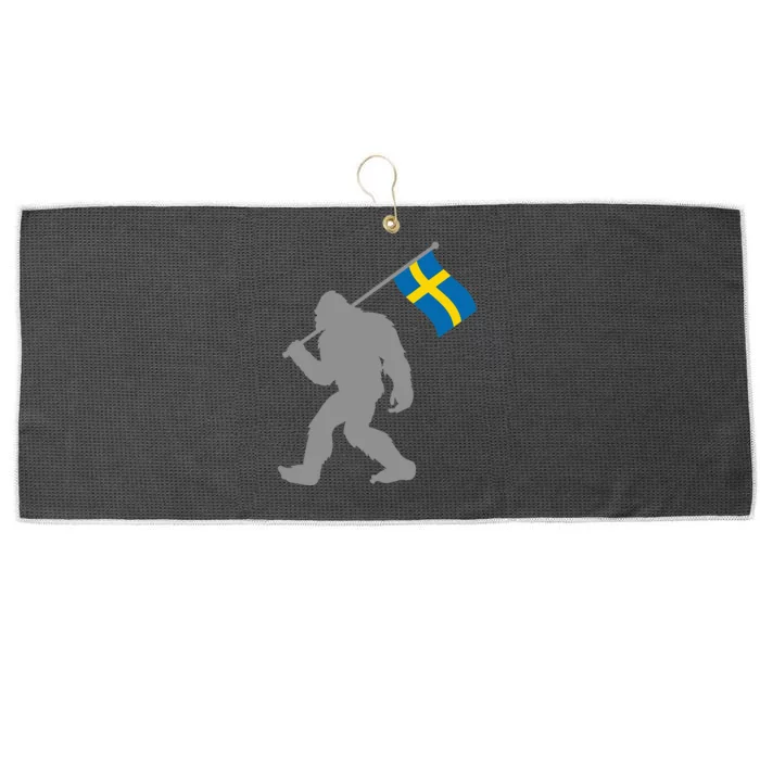 Sverige Or Swedish Flag On Sweden Flag Large Microfiber Waffle Golf Towel