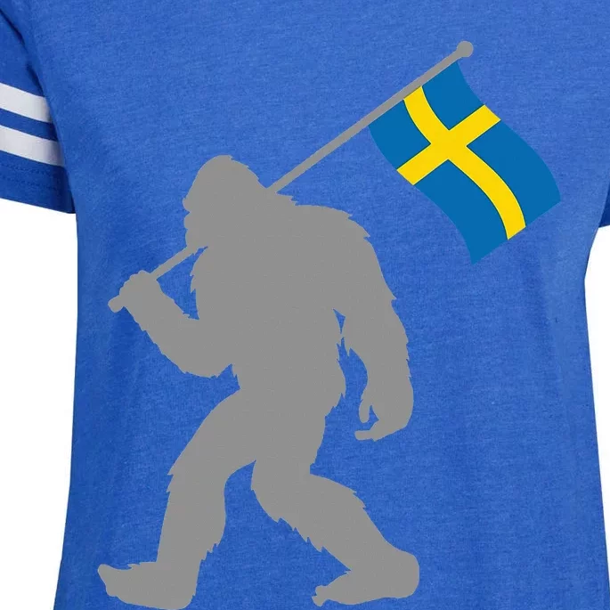 Sverige Or Swedish Flag On Sweden Flag Enza Ladies Jersey Football T-Shirt