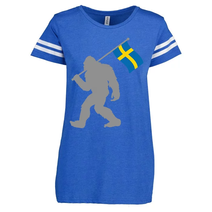 Sverige Or Swedish Flag On Sweden Flag Enza Ladies Jersey Football T-Shirt