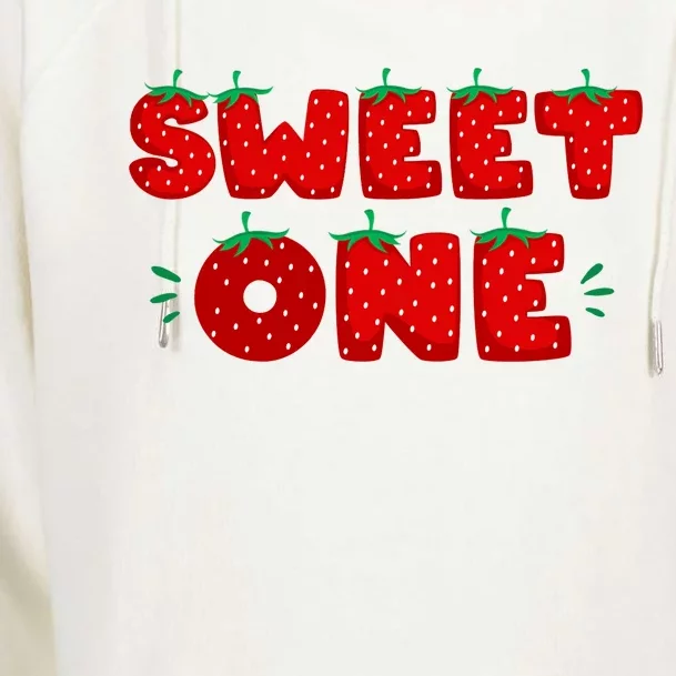 Sweet One Strawberry Birthday Berry First 1st Bday Girl Womens Funnel Neck Pullover Hood