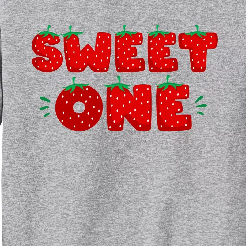 Sweet One Strawberry Birthday Berry First 1st Bday Girl Tall Sweatshirt