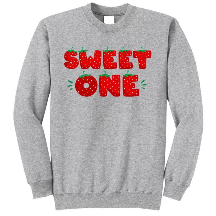 Sweet One Strawberry Birthday Berry First 1st Bday Girl Tall Sweatshirt