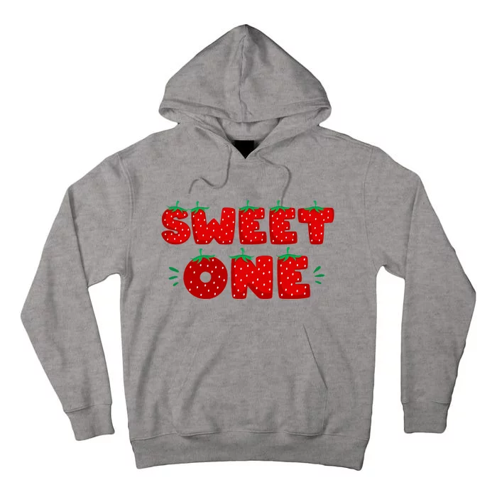 Sweet One Strawberry Birthday Berry First 1st Bday Girl Tall Hoodie