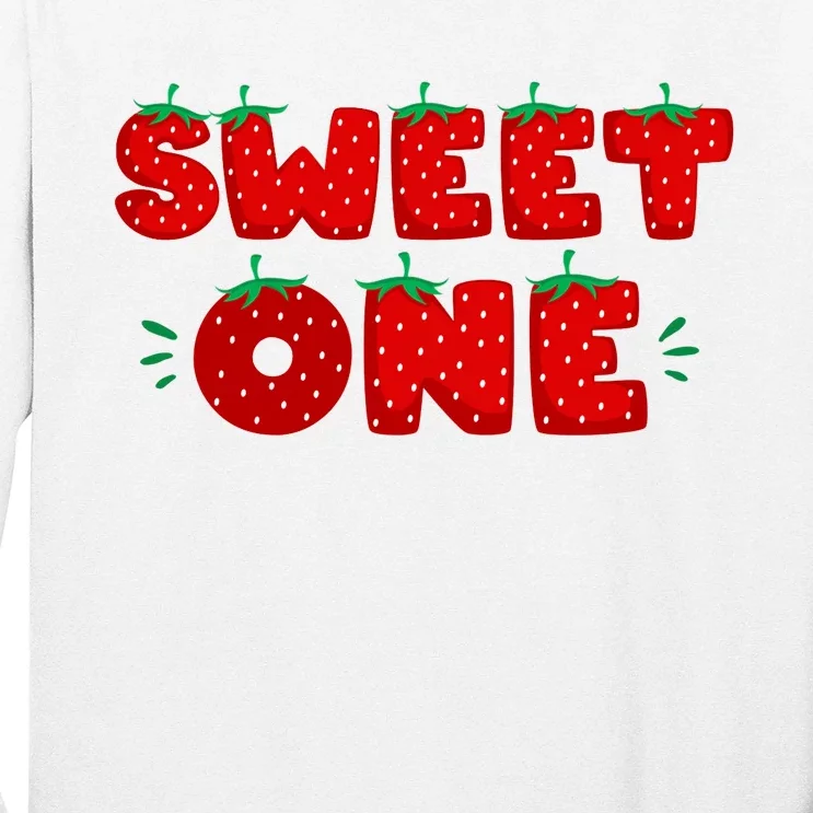 Sweet One Strawberry Birthday Berry First 1st Bday Girl Long Sleeve Shirt