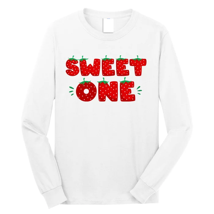 Sweet One Strawberry Birthday Berry First 1st Bday Girl Long Sleeve Shirt