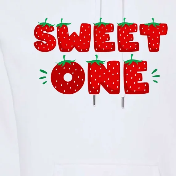 Sweet One Strawberry Birthday Berry First 1st Bday Girl Premium Hoodie