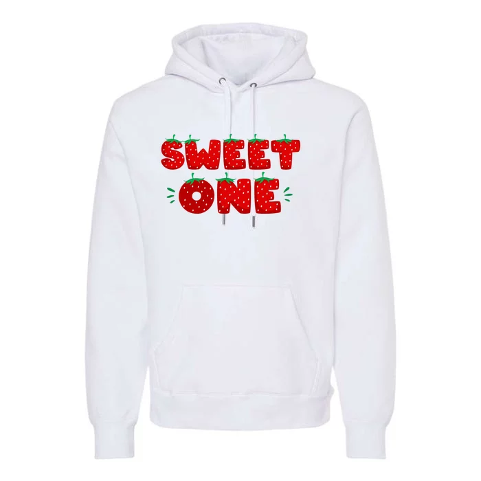 Sweet One Strawberry Birthday Berry First 1st Bday Girl Premium Hoodie