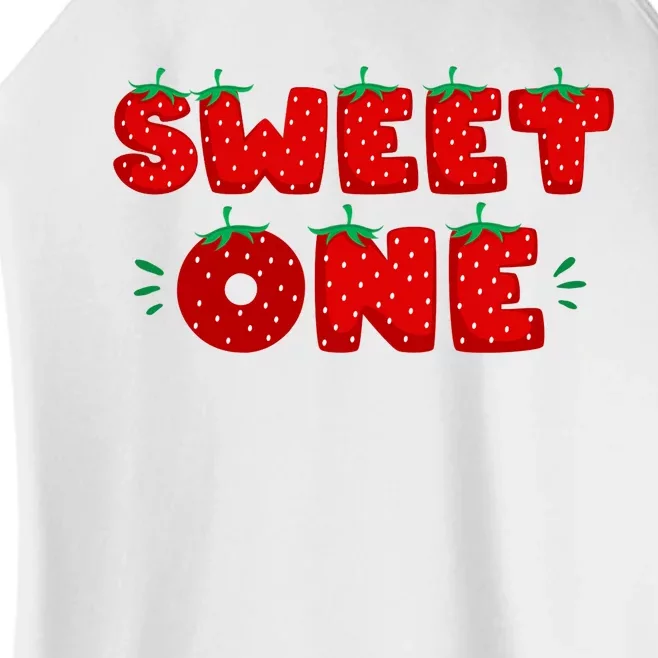 Sweet One Strawberry Birthday Berry First 1st Bday Girl Women’s Perfect Tri Rocker Tank