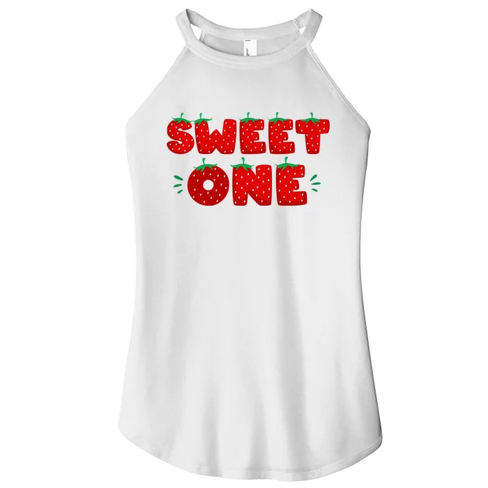 Sweet One Strawberry Birthday Berry First 1st Bday Girl Women’s Perfect Tri Rocker Tank