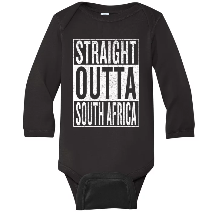 Straight Outta South Africa Gift Idea Baby Long Sleeve Bodysuit