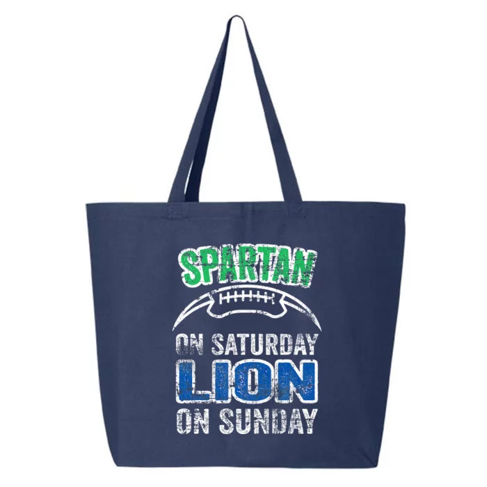 Spartan On Saturday Lion On Sunday Funny Detroit 25L Jumbo Tote