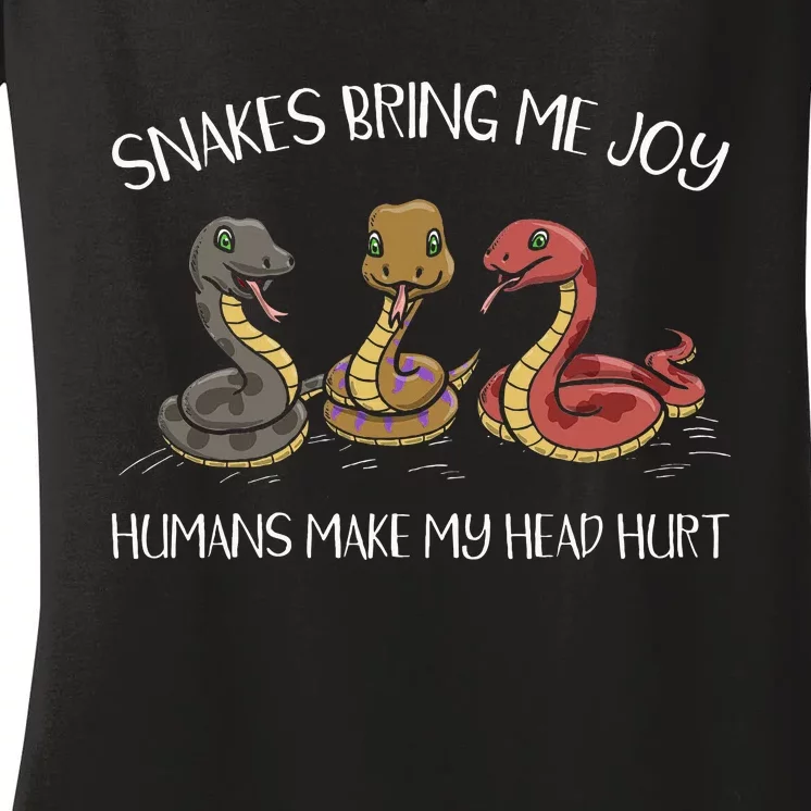 Snake Owner Snake Collector Snake Whisperer Serpent Women's V-Neck T-Shirt